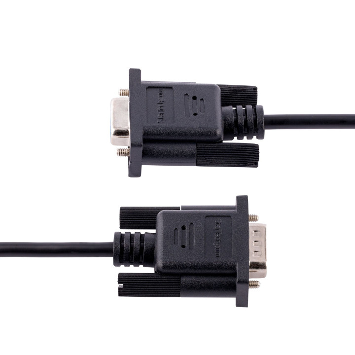 StarTech.com Câble Série RS232 Null Modem de 3m - Cordon DB9 Mâle Femelle - Câble Série Croisé avec Blindage Al-Mylar - P