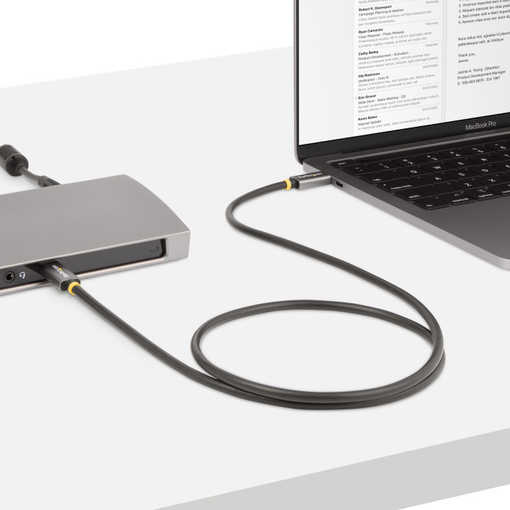 StarTech.com Câble USB4 de 1m 40Gbps, 240W (5A) Power Delivery, 8K 120Hz/4K 240Hz DP Alt Mode, Câble USB-C Certifié USB-IF -