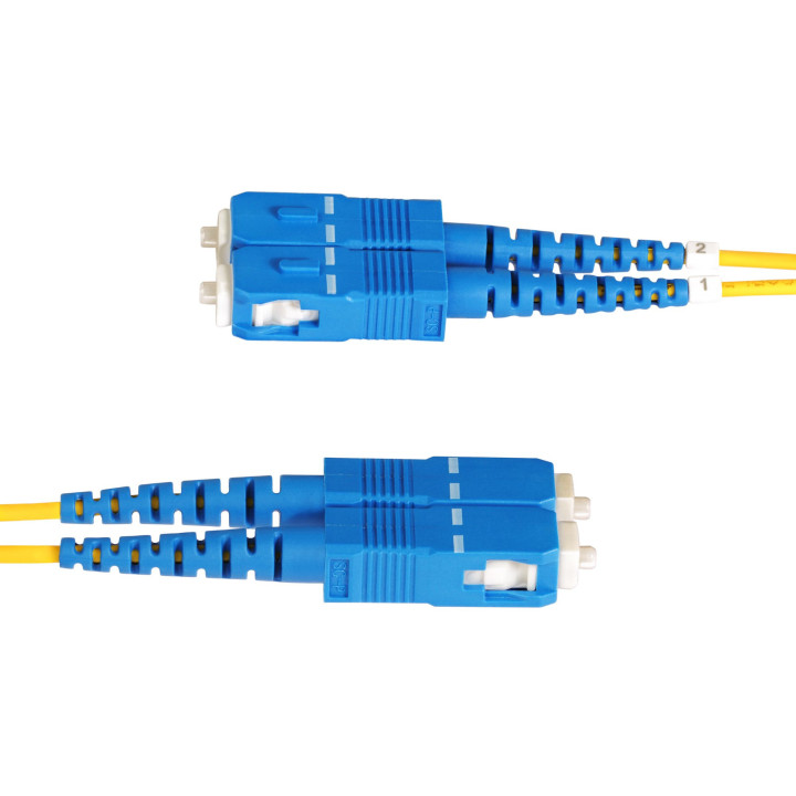 StarTech.com 5m (16.4ft) LC to SC (UPC) OS2 Single Mode Duplex Fiber Optic Cable, 9/125µm, 100G, Bend Insensitive, Low Inserti