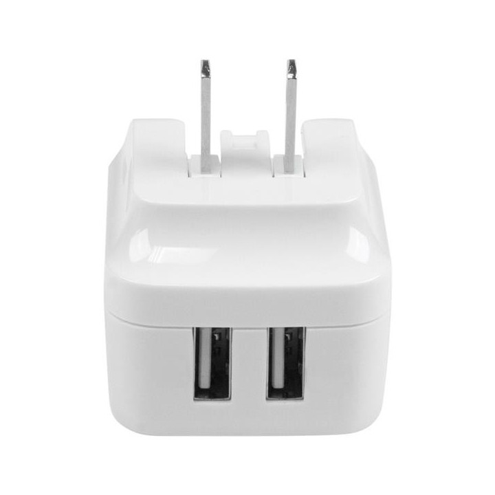 StarTech.com Chargeur mural USB à 2 ports - Haute puissance 17W / 3,4A - Chargeur de voyage international - Blanc