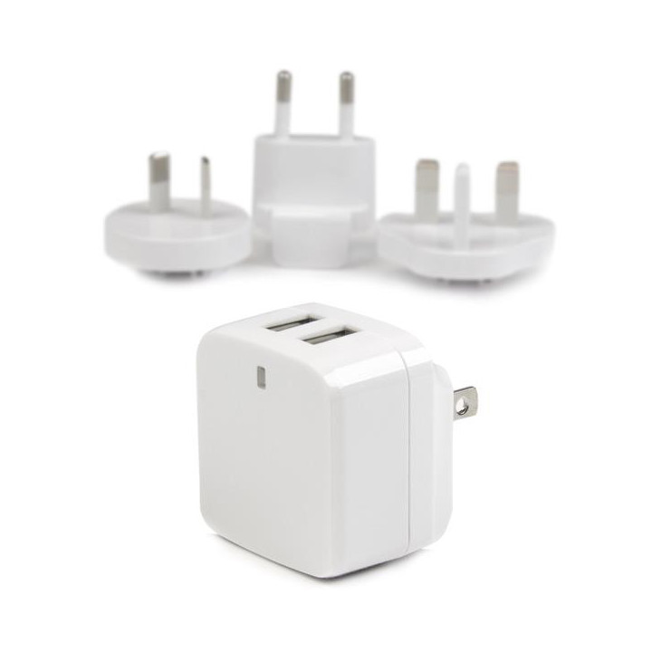 StarTech.com Chargeur mural USB à 2 ports - Haute puissance 17W / 3,4A - Chargeur de voyage international - Blanc