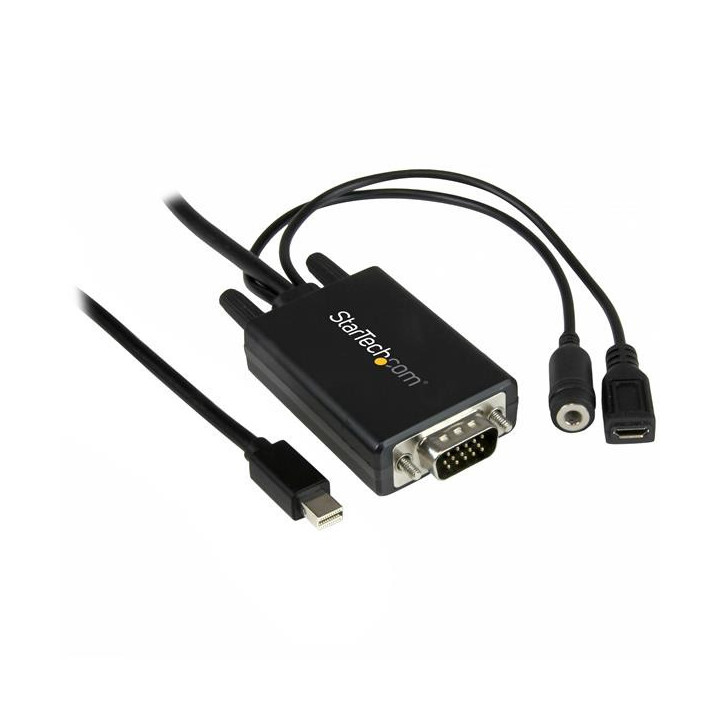 StarTech.com Câble adaptateur Mini DisplayPort vers VGA de 3 m avec audio - M/M - 1920x1200 / 1080p