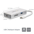 StarTech.com Adaptateur multiport USB-C avec lecteur de carte SD (UHS-II), Power Delivery 100 W et ports HDMI 4K, GbE et USB 3.