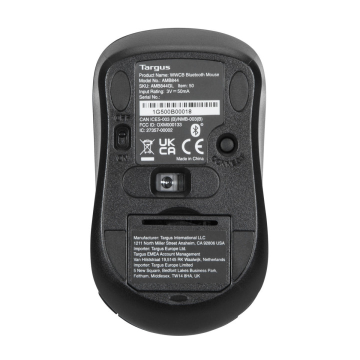 Targus AMB844GL souris Bureau Ambidextre Bluetooth Optique 1000 DPI