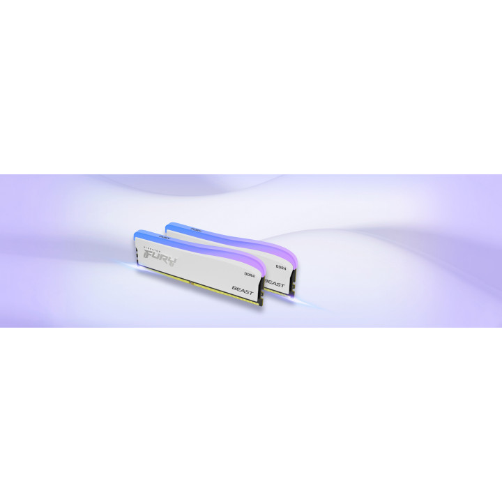 Kingston Technology FURY Beast 32GB 3200MT/s DDR4 CL16 DIMM (Kit of 2) blanc RGB SE