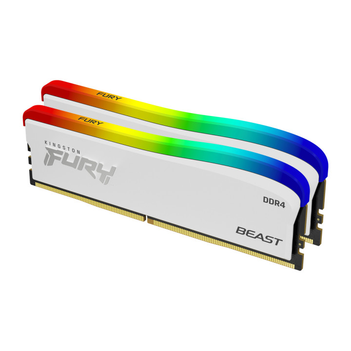 Kingston Technology FURY Beast 32GB 3200MT/s DDR4 CL16 DIMM (Kit of 2) blanc RGB SE
