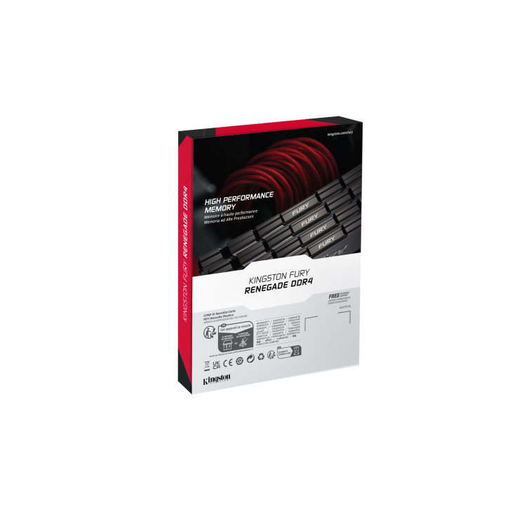 Kingston Technology FURY 32 Go 4266 MT/s DDR4 CL19 DIMM (Kits de 2) 1Gx8 Renegade Black