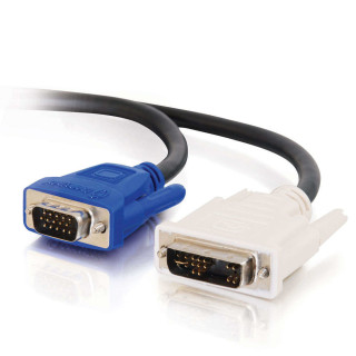 C2G 1m DVI-A M / HD15 M Cable VGA (D-Sub) Noir