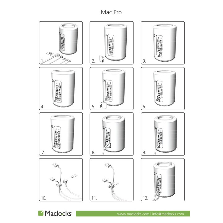 Compulocks CL12MPL câble antivol Acier inoxydable 2 m