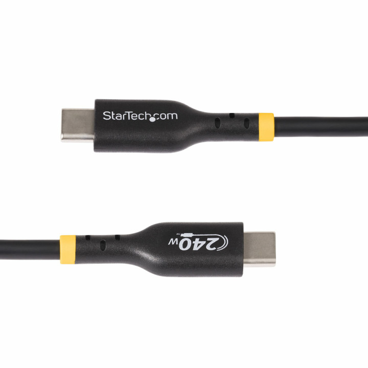 StarTech.com Câble de Charge USB-C de 2m, Charge et Synchronisation, 240W (5A) PD EPR, Câble de Charge USB 2.0 pour Ordinateu