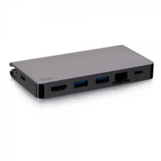 C2G Station d’accueil compacte USB-C 5 en 1 avec HDMI, 2 USB-A, Ethernet et USB-C, alimentation électrique jusqu’à 100 W 
