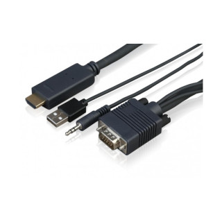 Sony CAB-VGAHDMI1 câble vidéo et adaptateur 1 m VGA/3.5 mm HDMI Noir
