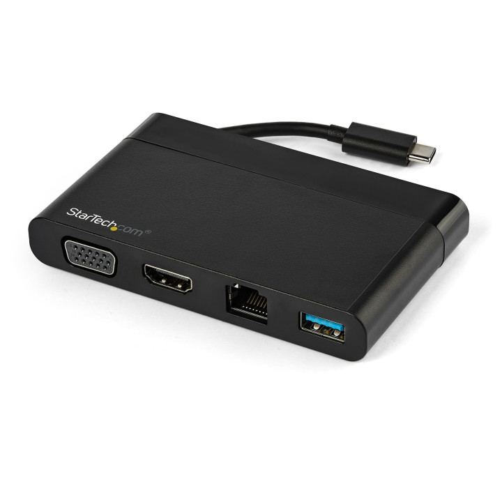 StarTech.com Adaptateur Multiport USB-C avec HDMI, VGA, Gigabit Ethernet & USB 3.0 - Mini Dock USB-C vers 4K HDMI ou 1080p VGA 