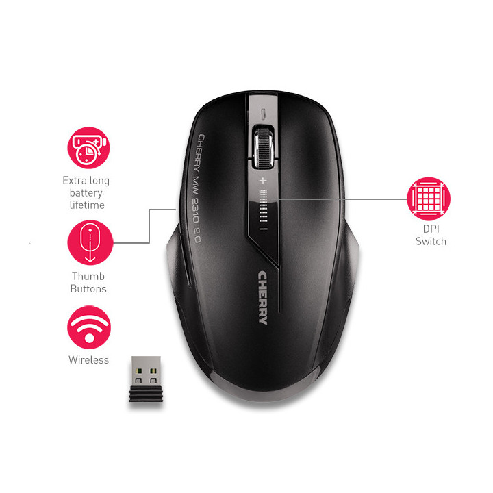 CHERRY MW 2310 2.0 souris RF sans fil Optique 2400 DPI Ambidextre