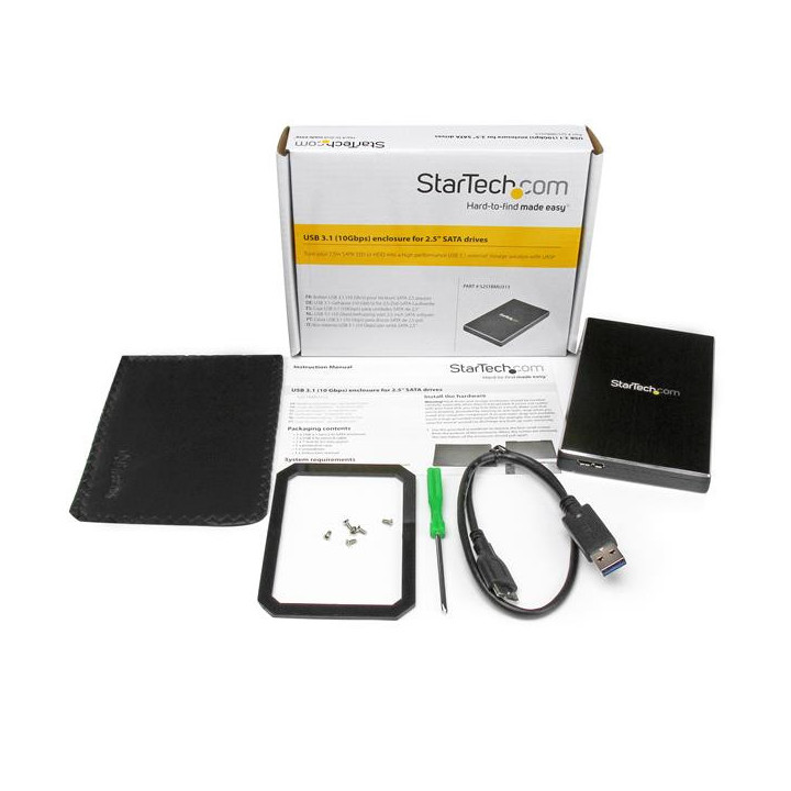 StarTech.com Boîtier USB 3.1 Gen 2 (10 Gb/s) pour disque dur SATA III de 2,5 pouces