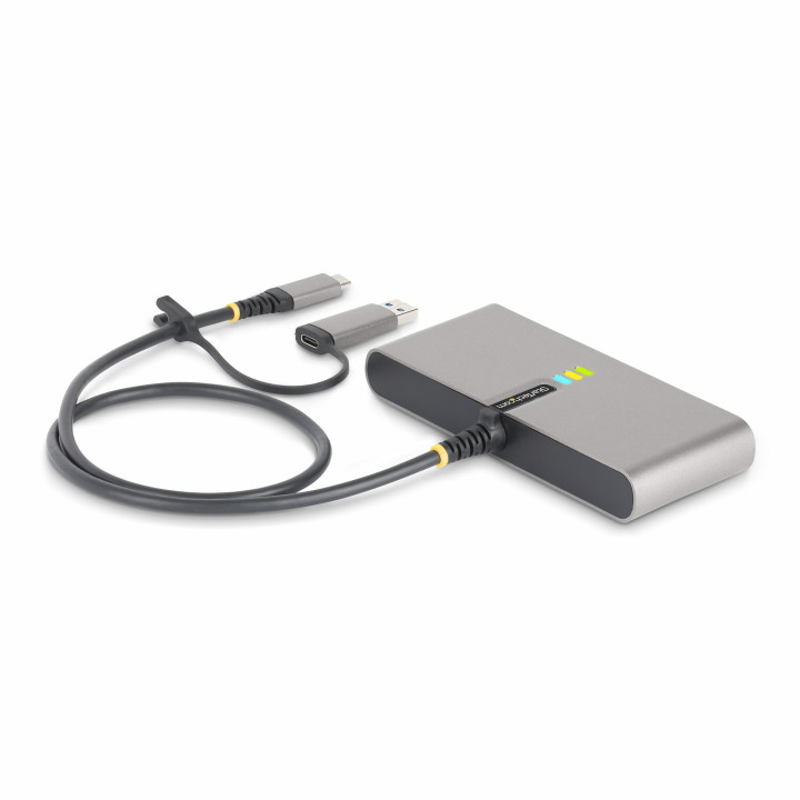 StarTech.com Hub USB-C à 2 Ports USB-A avec Ethernet et RS-232, Dongle USB-C vers USB-A, 100W PD Pass-Through, 2x USB-A 5Gbps,