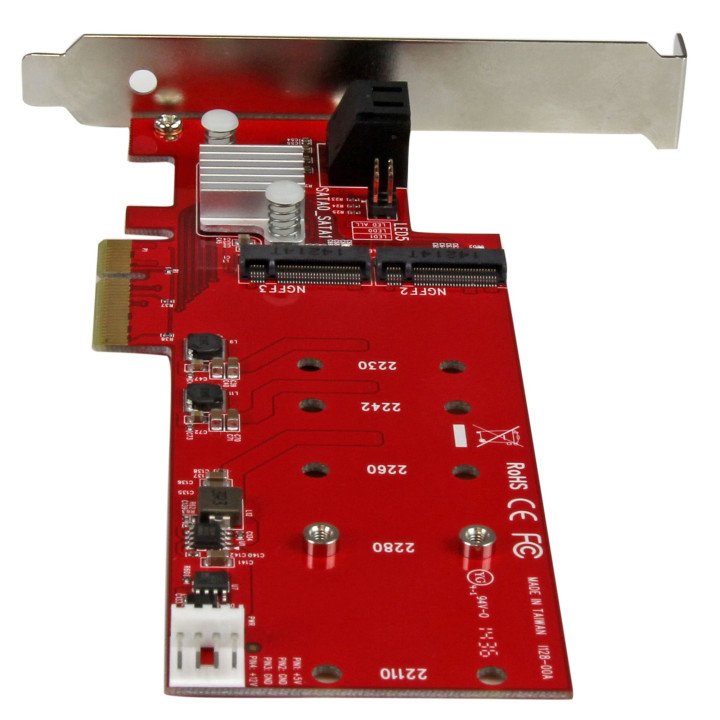 StarTech.com Carte contrôleur PCI Express RAID pour 2 SSD M.2 NGFF plus 2 ports SATA III 6 Gb/s
