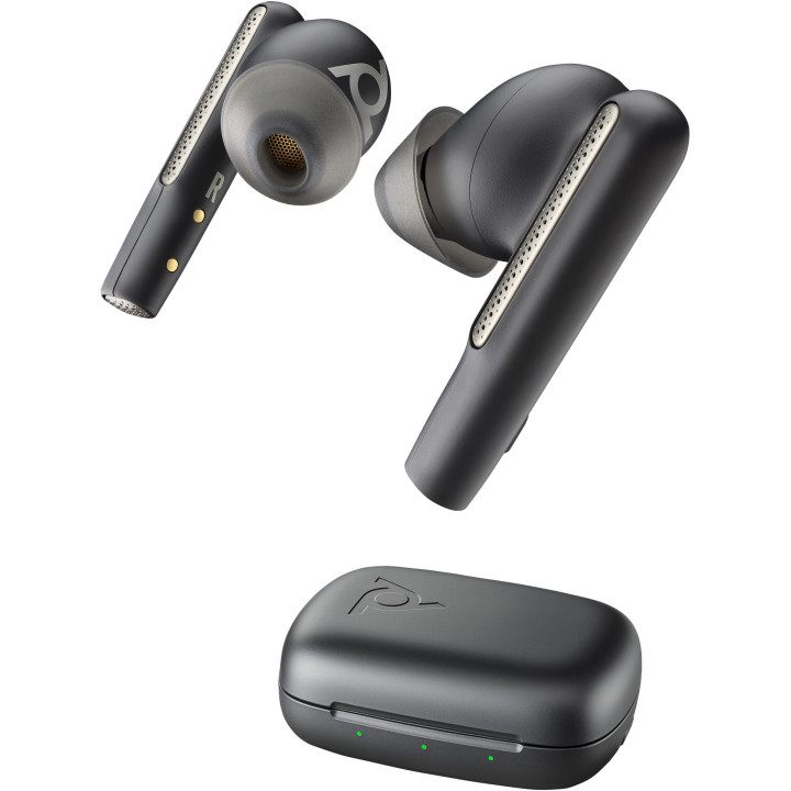 Poly Écouteurs noir charbon Voyager Free 60 UC M +adaptateur USB-C BT700 + étui de charge de base