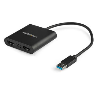 StarTech.com Adaptateur USB 3.0 vers Dual HDMI - 2x1080p / 1x4K 30Hz - Carte Graphique/Vidéo Externe - Adaptateur d'Affichage 