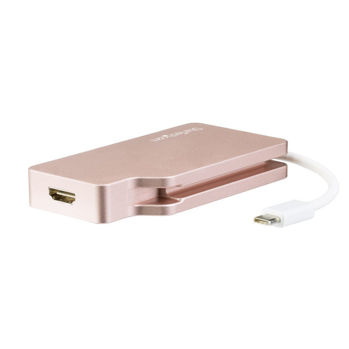 StarTech.com Adaptateur multiport USB-C - Or rose - 4-en-1 USB-C vers VGA, DVI, HDMI, ou Mini DisplayPort