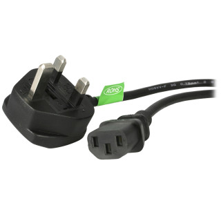 StarTech.com Câble d'Alimentation pour PC UK - BS 1363 à C13, 18AWG, 10A 250V - Cordon d'Alimentation Ordinateur/Ordinateur P