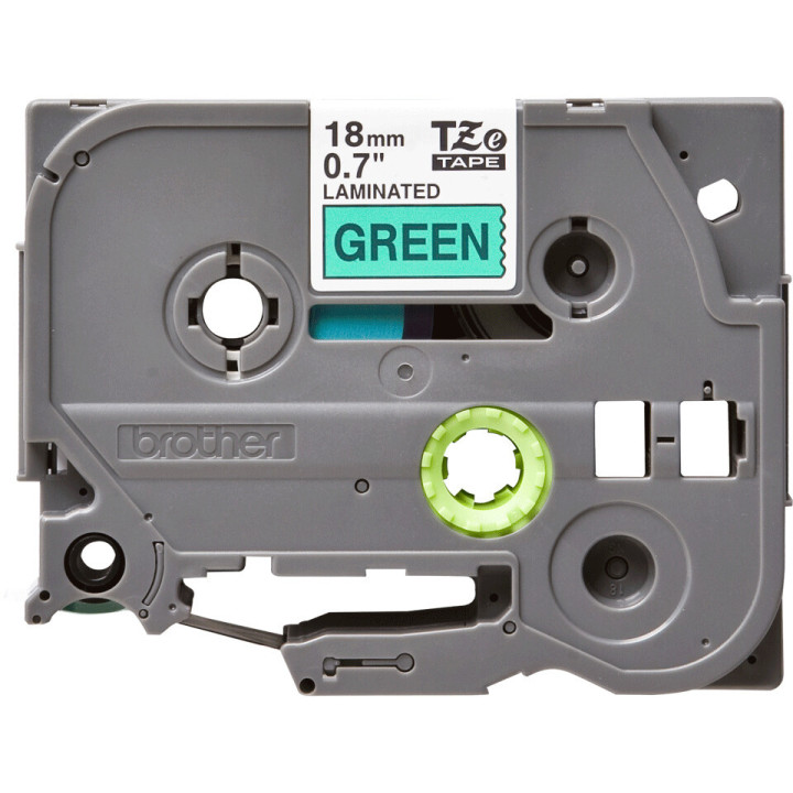 Brother TZe-741 - Cassette à ruban pour étiqueteuse originale – Noir sur vert, 18 mm de large