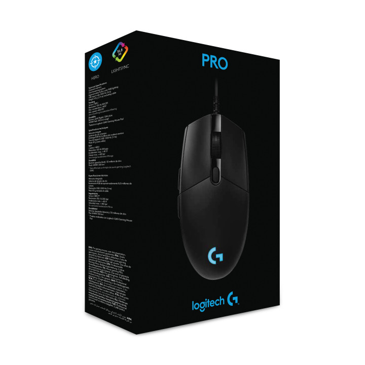 Logitech PRO HERO souris USB Type-A Optique 16000 DPI Droitier