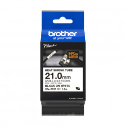 Brother HSE-251E - Gaine thermo-rétractable originale - Noir sur blanc, largeur 21,0mm
