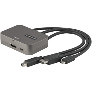 StarTech.com Adaptateur MultiPorts 3-en-1 vers HDMI - Convertisseur USB-C 4K 60Hz, HDMI ou Mini DisplayPort vers HDMI pour Sall
