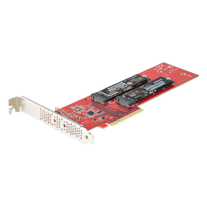 StarTech.com Adaptateur PCIe M.2 - PCIe x8/ x16 vers Double NVMe ou AHCI M.2 SSD - PCI Express 4.0, 7,8 Gbps par Disque, Bifurc