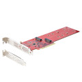 StarTech.com Adaptateur PCIe M.2 - PCIe x8/ x16 vers Double NVMe ou AHCI M.2 SSD - PCI Express 4.0, 7,8 Gbps par Disque, Bifurc