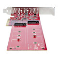StarTech.com Adaptateur PCIe M.2 - PCIe x8/ x16 vers Double NVMe ou AHCI M.2 SSD - PCI Express 4.0, 7,8 Gbps par Disque, Bifurc
