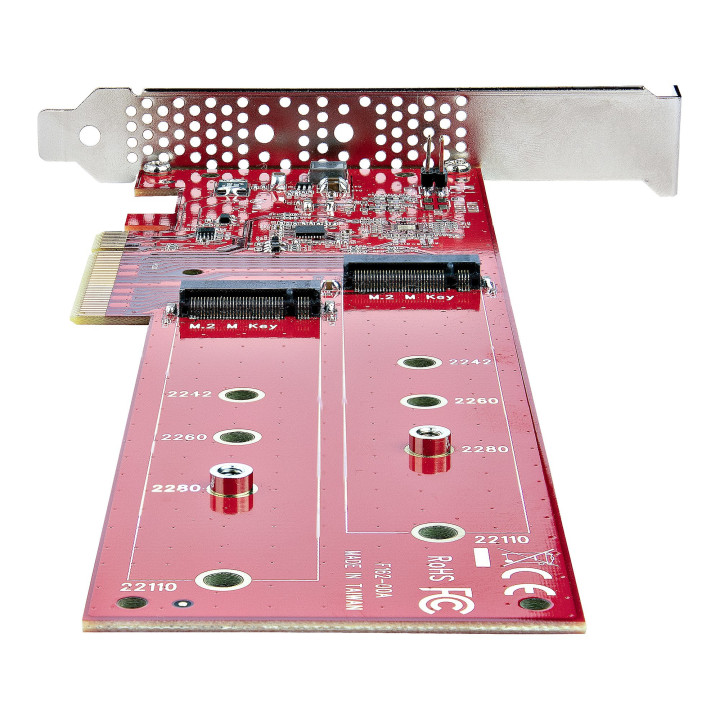 StarTech.com Adaptateur PCIe M.2 - PCIe x8/ x16 vers Double NVMe ou AHCI M.2 SSD - PCI Express 4.0, 7,8 Gbps par Disque, Bifurc
