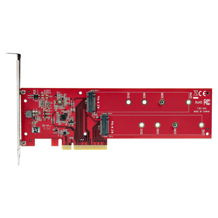 StarTech.com Adaptateur PCIe M.2 - PCIe x8/ x16 vers Double NVMe ou AHCI M.2 SSD - PCI Express 4.0, 7,8 Gbps par Disque, Bifurc