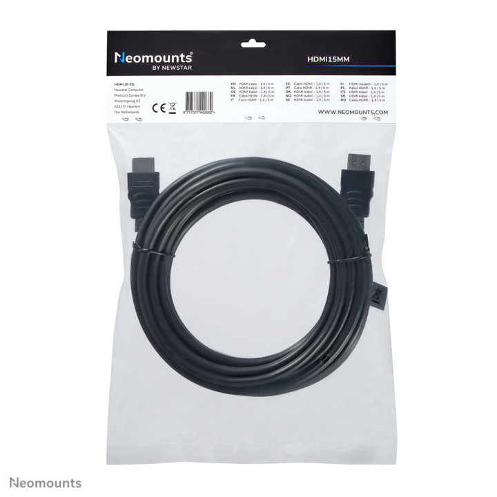Neomounts HDMI15MM câble HDMI - 5 mètres