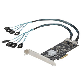 StarTech.com Carte Contrôleur SATA PCIe 8 ports - Carte Extension SATA PCI Express 6Gbps avec 4 Contrôleurs Hôte - Carte SAT