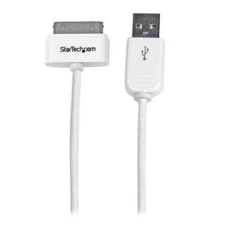 StarTech.com Câble connecteur Apple Dock 30 broches vers USB de 1 m pour iPad, iPhone, iPod - Blanc
