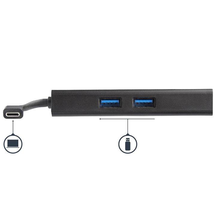 StarTech.com Adaptateur Multiport USB-C - Mini Station d'Accueil USB-C avec 4K HDMI - 60W Power Delivery Pass-Through, GbE, 2x 