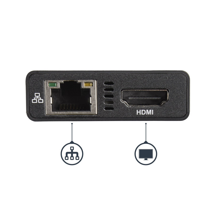 StarTech.com Adaptateur Multiport USB-C - Mini Station d'Accueil USB-C avec 4K HDMI - 60W Power Delivery Pass-Through, GbE, 2x 