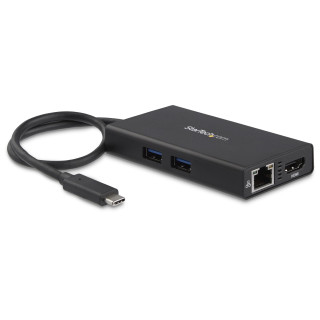 StarTech.com Adaptateur Multiport USB-C - Mini Station d'Accueil USB-C avec 4K HDMI - 60W Power Delivery Pass-Through, GbE, 2x 
