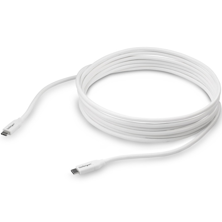 StarTech.com Câble de Charge Rapide USB-C de 4m, Charge et Synchronisation, 100W (5A) PD, USB 2.0, Certifié USB-IF - Cordon d