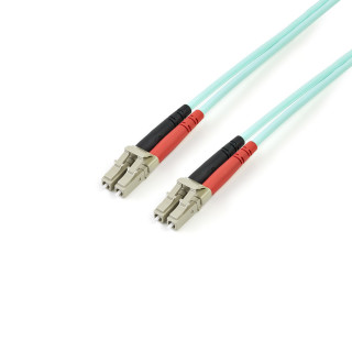 StarTech.com Câble Fibre Optique Multimode de 3m LC/UPC à LC/UPC OM3, Fibre Zipcord Full Duplex 50/125µm, Réseaux 100G, LOM