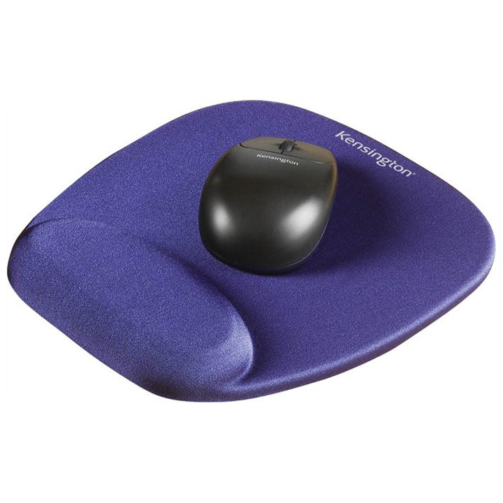Kensington Tapis de souris bleu en mousse, repose-poignets intégré