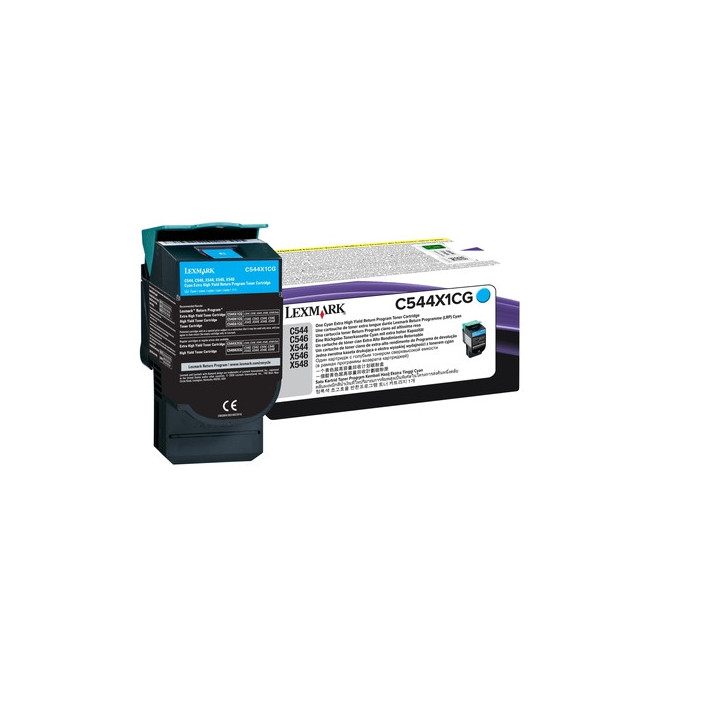 Lexmark C544, X544 Cyan Extra High Yield Return Program Toner Cartridge