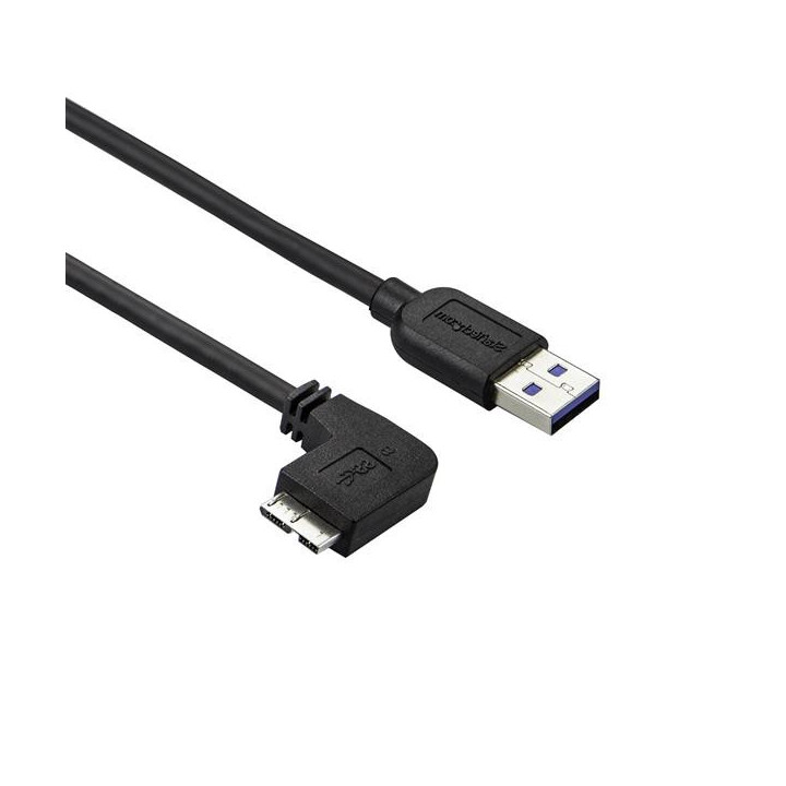 StarTech.com Câble Micro USB 3.0 slim - USB-A vers Micro-B à angle gauche de 1 m - M/M