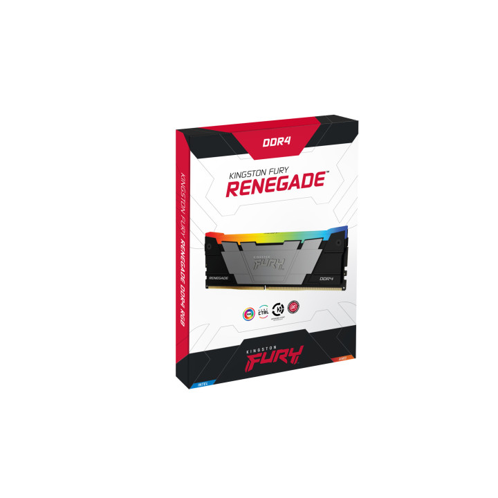 Kingston Technology FURY 64 Go 3200 MT/s DDR4 CL16 DIMM (Kits de 4) 1Gx8 Renegade RGB