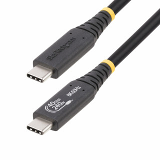 StarTech.com Câble USB4 de 1m, Câble USB-C Certifié USB-IF, 40Gbps, Power Delivery 240W PD 3.1 EPR, 8K 60Hz, Cordon de Trans