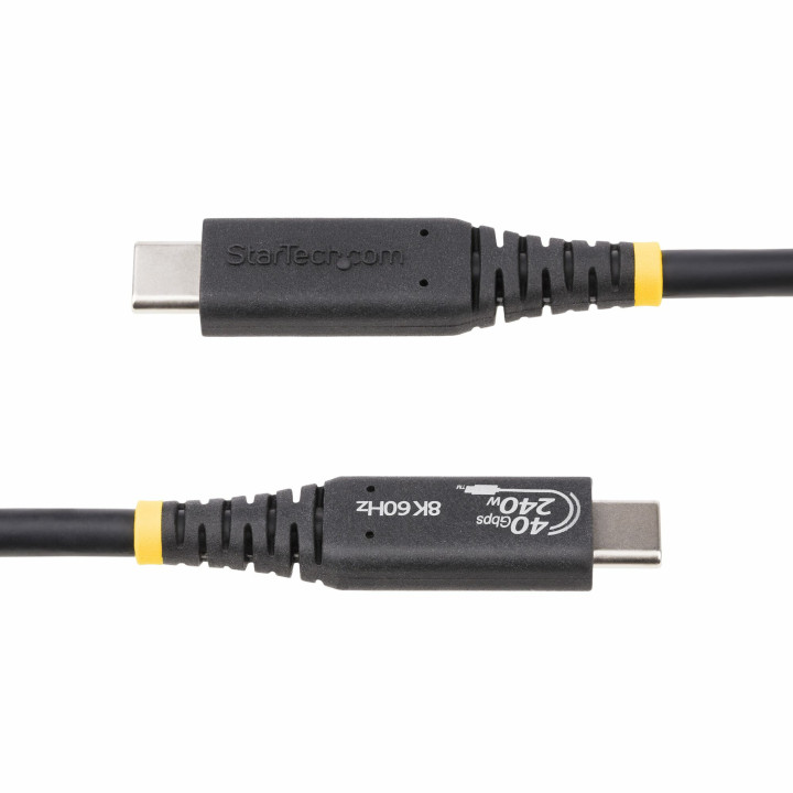 StarTech.com Câble USB4 de 1m, Câble USB-C Certifié USB-IF, 40Gbps, Power Delivery 240W PD 3.1 EPR, 8K 60Hz, Cordon de Trans