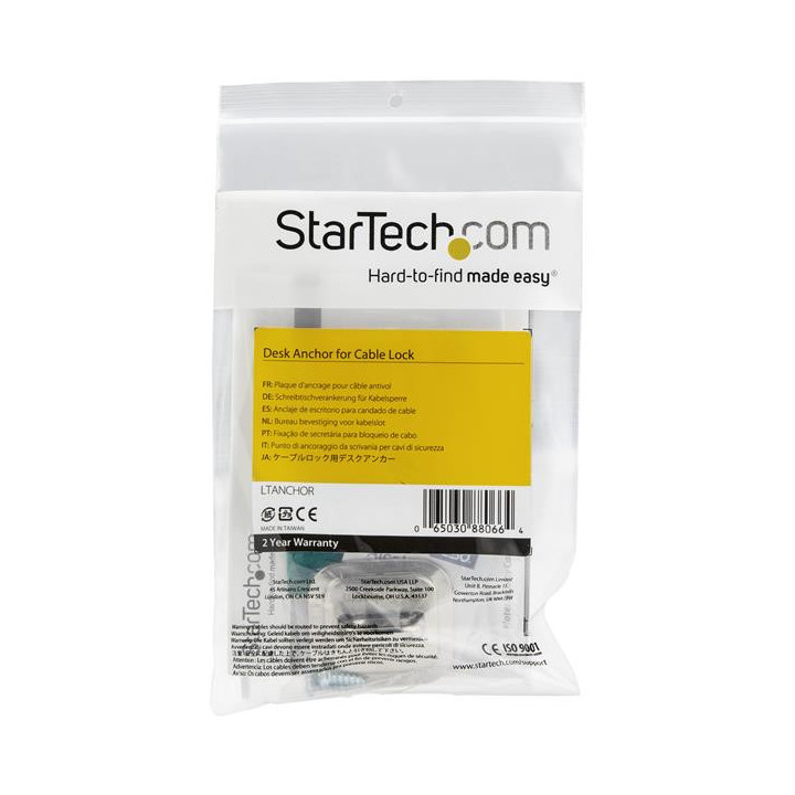 StarTech.com Ancrage de câble antivol pour ordinateur portable en acier