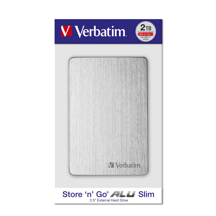 Verbatim Disque dur portable mince Store n Go ALU 2 To argenté